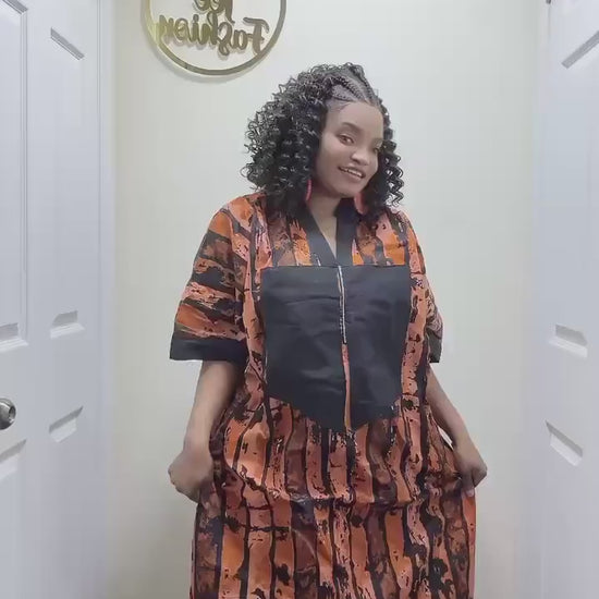 Ankara Kaftan Dress: Long African Bubu Gown, Plus Size